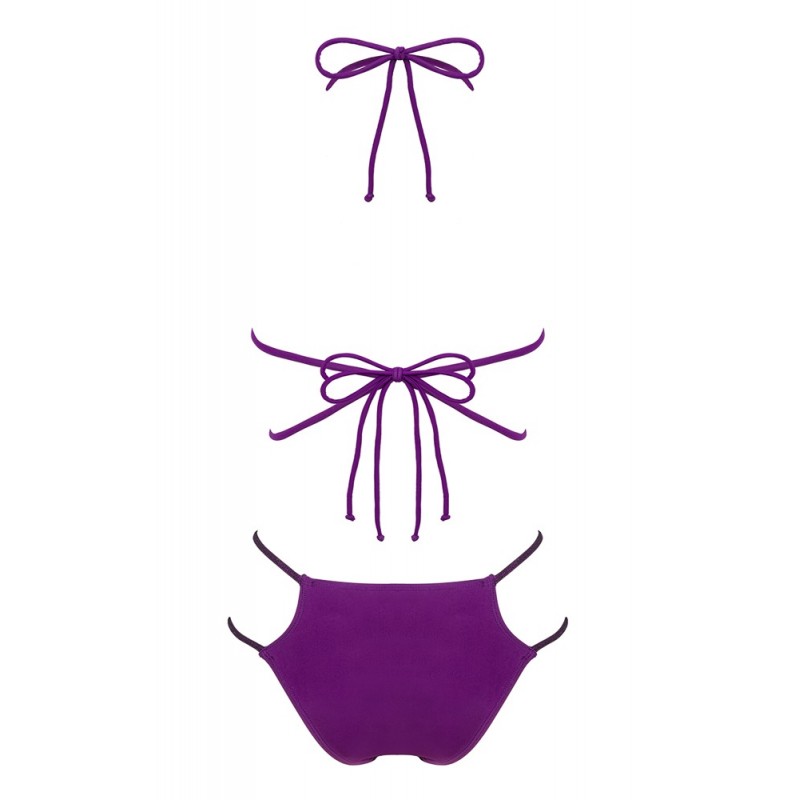 Obsessive Balitta - fényes, nyakpántos bikini (lila) 55331 termék bemutató kép