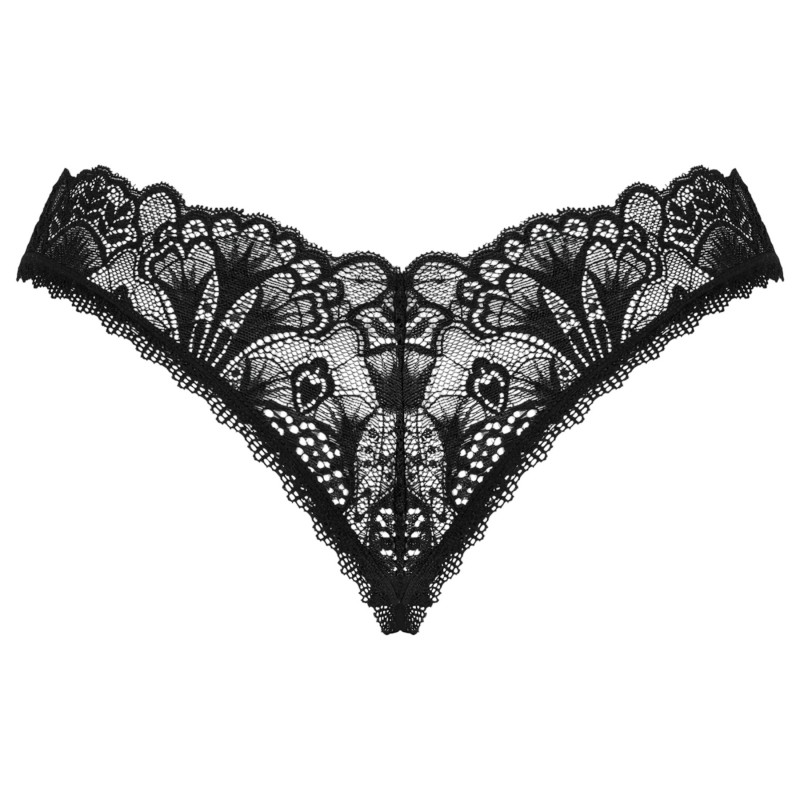 Obsessive Donna Dream - csipkés nyitott tanga (fekete) 103878 termék bemutató kép