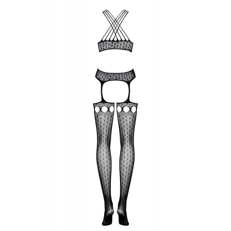 Obsessive G313 - fűzős, sokpántos csipke szett - fekete (S-L) 22026 termék bemutató kép