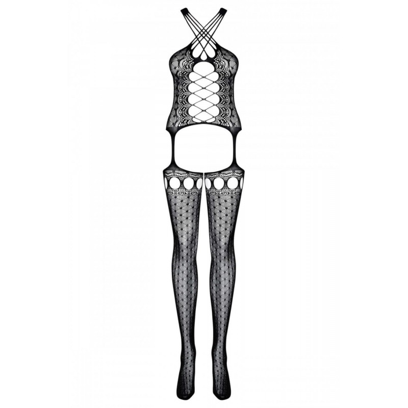 Obsessive G313 - fűzős, sokpántos csipke szett - fekete (S-L) 65236 termék bemutató kép