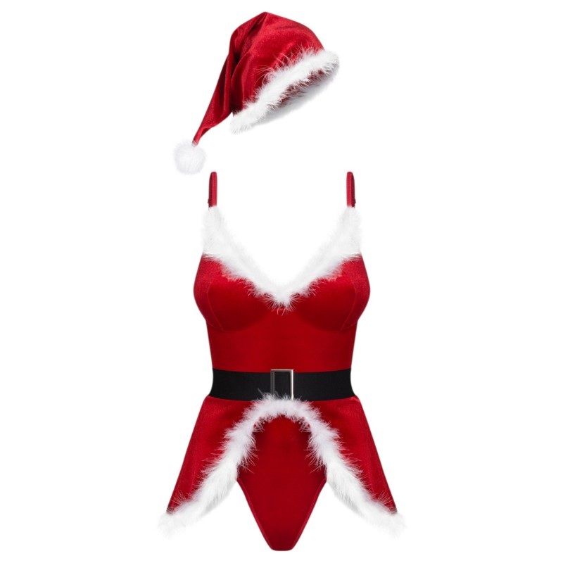 Obsessive Hot Santa - háromrészes mikulás jelmez nőknek (piros) 168343 termék bemutató kép
