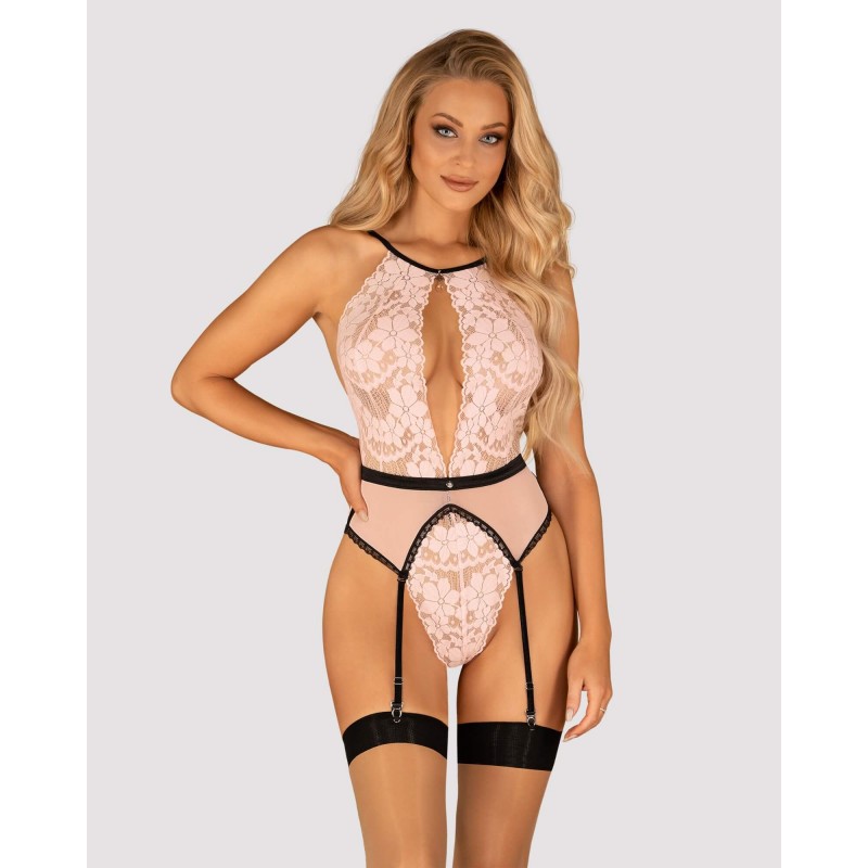 Obsessive Lilines - harisnyatartós body (pink) 62423 termék bemutató kép
