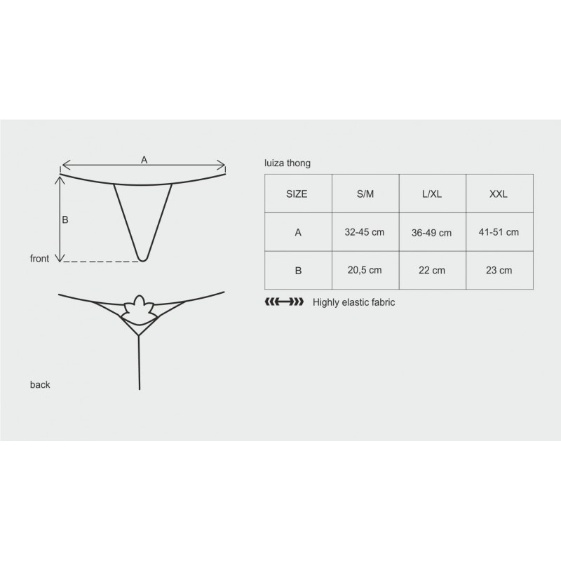Obsessive Luiza - tulipános tanga (fehér) 33043 termék bemutató kép