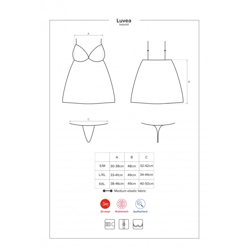 Obsessive Luvae - strasszos babydoll tangával fekete színben 43360 termék bemutató kép