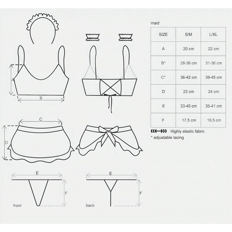 Obsessive Maid - szobalány jelmez szett (5 részes) 104846 termék bemutató kép