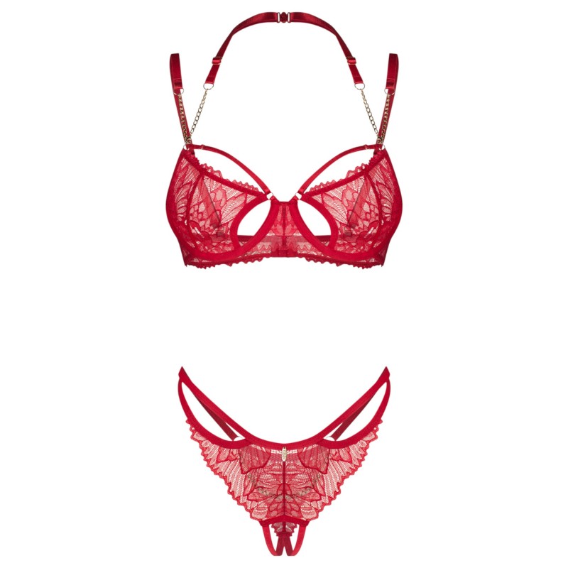 Obsessive Matildea - csipkés melltartó szett (piros) 123575 termék bemutató kép