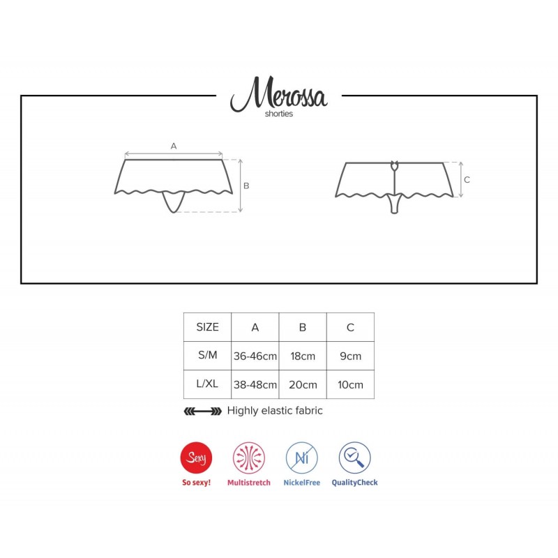 Obsessive Merossa - strasszos, nyitott női tanga - fekete 57694 termék bemutató kép