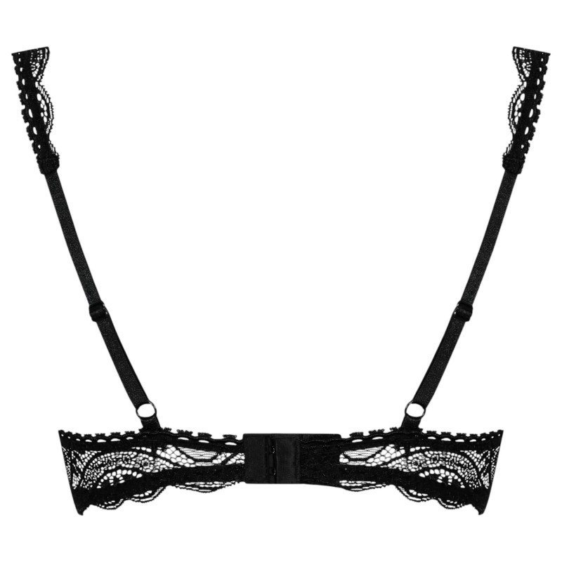 Obsessive Miamor - csipkés push-up melltartó (fekete) 141072 termék bemutató kép