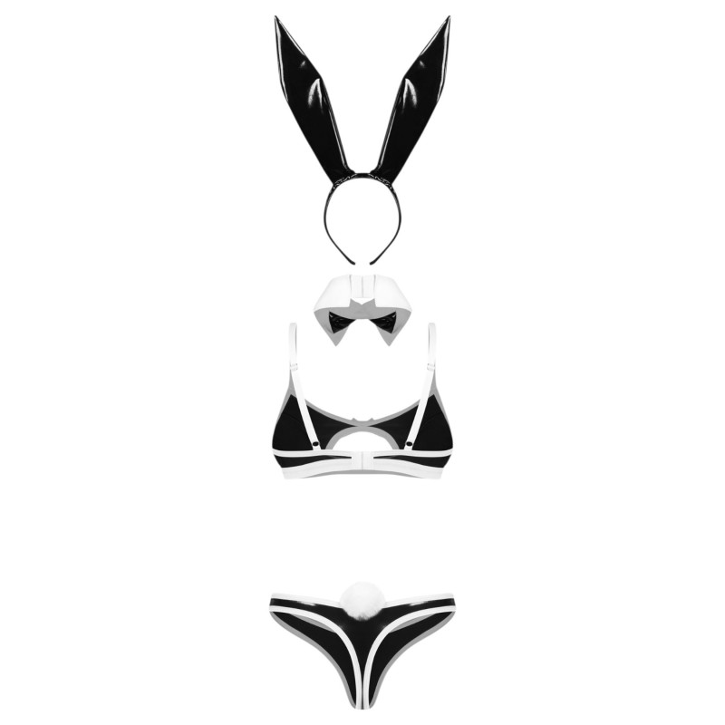 Obsessive Night Bunny - négyrészes nyuszi jelmez nőknek (fekete) 168354 termék bemutató kép