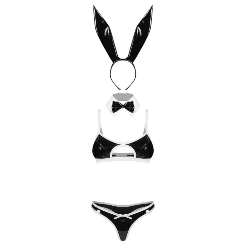 Obsessive Night Bunny - négyrészes nyuszi jelmez nőknek (fekete) 168355 termék bemutató kép