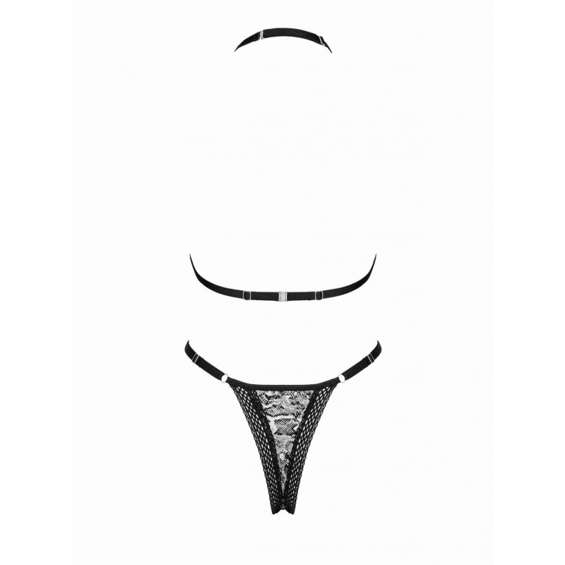 Obsessive Xenita - átlátszó mintás melltartó szett (szürke) 84468 termék bemutató kép