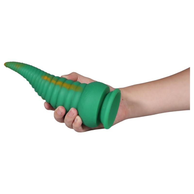 OgazR Octopuss - polipkar dildó - 21 cm (zöld-sárga) 101186 termék bemutató kép