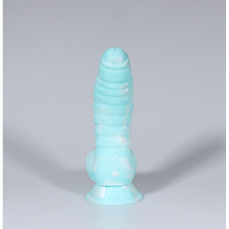 OgazR Sea Serpent - barázdált dildó - 17 cm (kék-fehér) 85640 termék bemutató kép