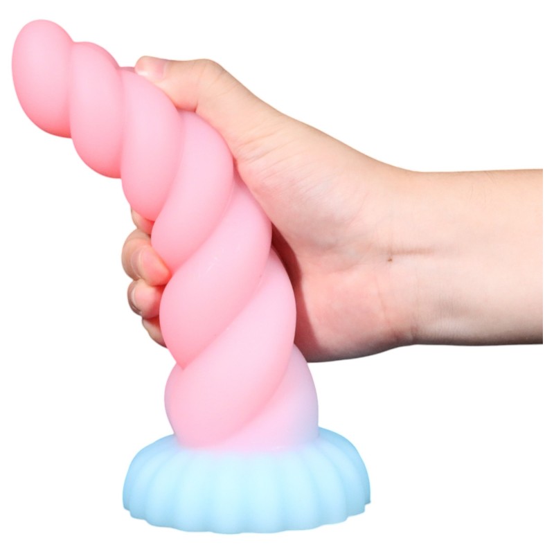 OgazR - sötétben világító unikornis dildó (szivárvány, 22 cm) 163229 termék bemutató kép