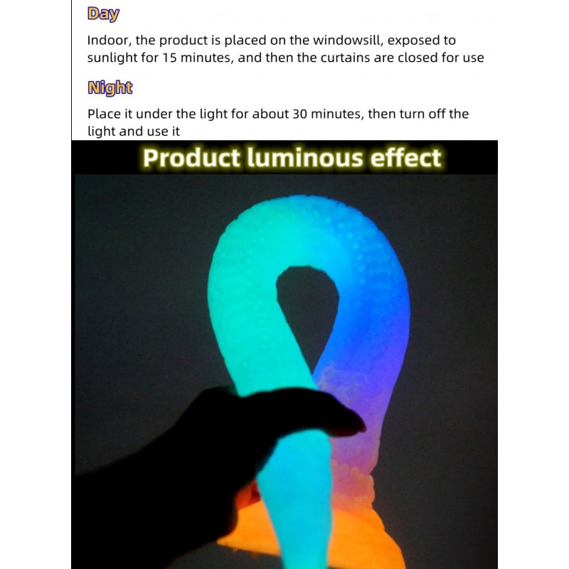 OgazR XXL Eel - foszforeszkáló anál dildó - 47 cm (pink) 85649 termék bemutató kép