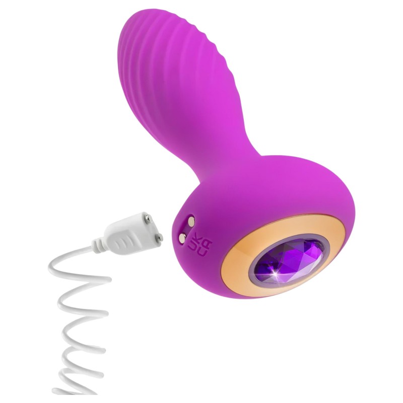 Oh My Gem - vibrációs anál plug kővel (lila) 123541 termék bemutató kép