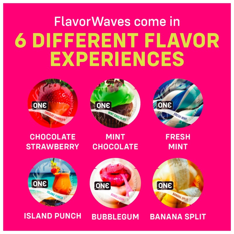 ONE Flavor Waves - ízesített óvszer - vegyes (12db) 124403 termék bemutató kép
