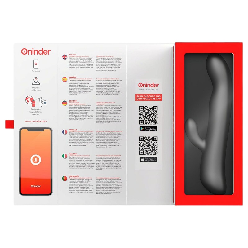 Oninder Oslo - appos, forgó csiklókaros vibrátor (fekete) 170348 termék bemutató kép