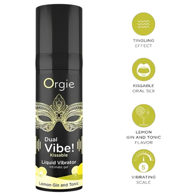 Orgie Dual Vibe - folyékony vibrátor pároknak Gin Tonic ízben (15 ml) 163629 termék bemutató kép