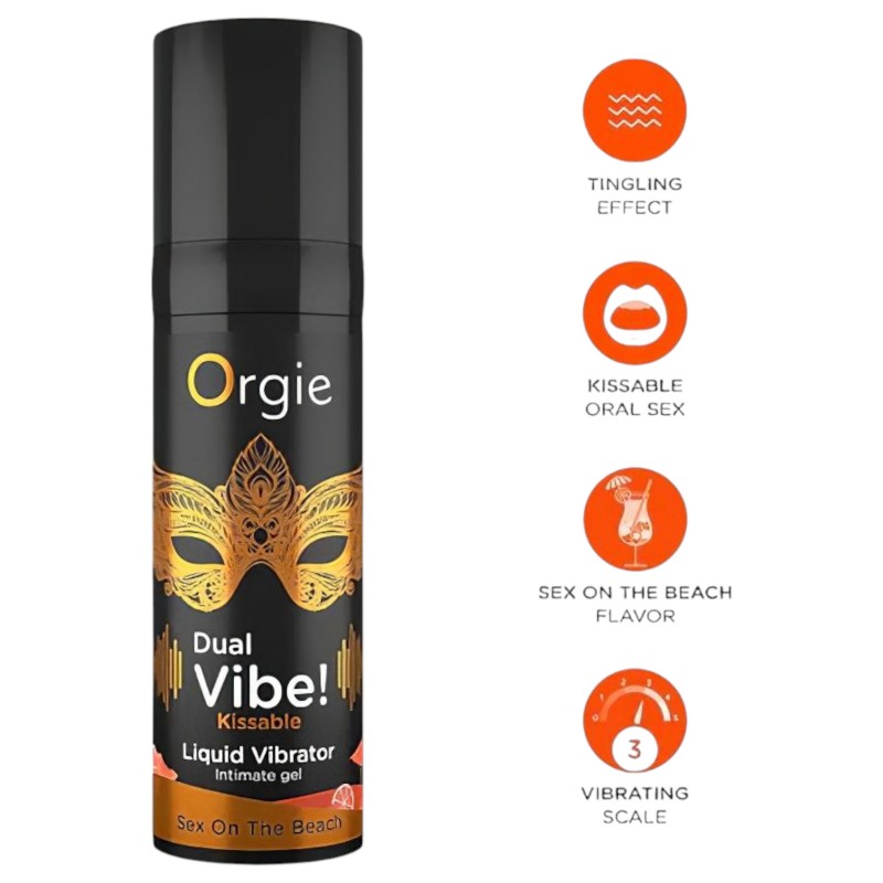 Orgie Dual Vibe - folyékony vibrátor pároknak, Sex on the Beach (15 ml) 163624 termék bemutató kép