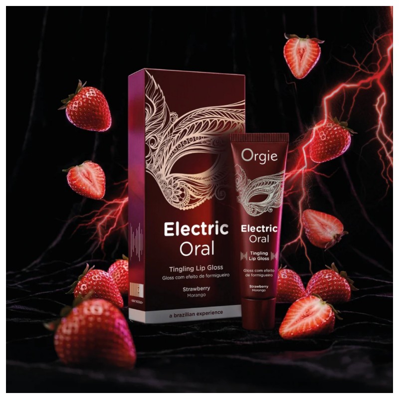 Orgie Electric Oral - bizsergető hatású ajakfény - eper (10 ml) 128824 termék bemutató kép