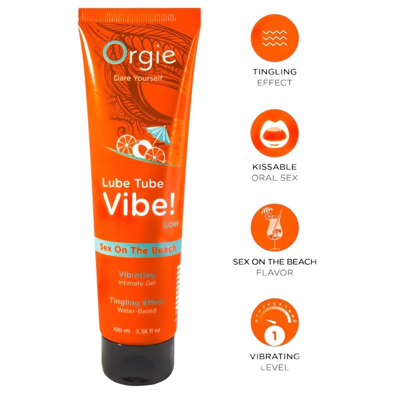 Orgie Lube Tube - Sex on the Beach vízbázisú síkosító és intim gél (100 ml) 163594 termék bemutató kép
