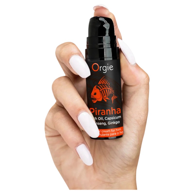 Orgie Piranha Power Cream – Stimuláló Potencianövelő Krém Férfiaknak (15 ml) 128332 termék bemutató kép