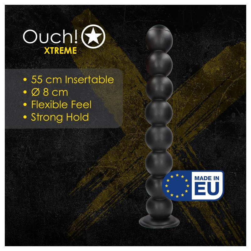 Ouch! Balls of Lust - óriás anál gyöngysor (fekete) - 55 cm 149645 termék bemutató kép