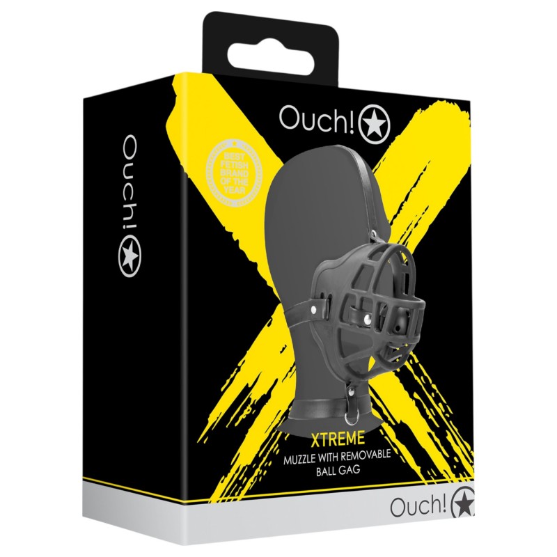 Ouch! - szájkosár, beépített szájpecekkel (fekete) 119849 termék bemutató kép