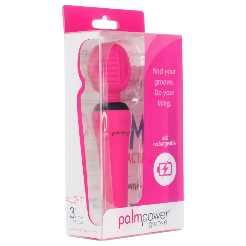 PalmPower Groove - akkus wand masszírozó vibrátor (pink) 155641 termék bemutató kép