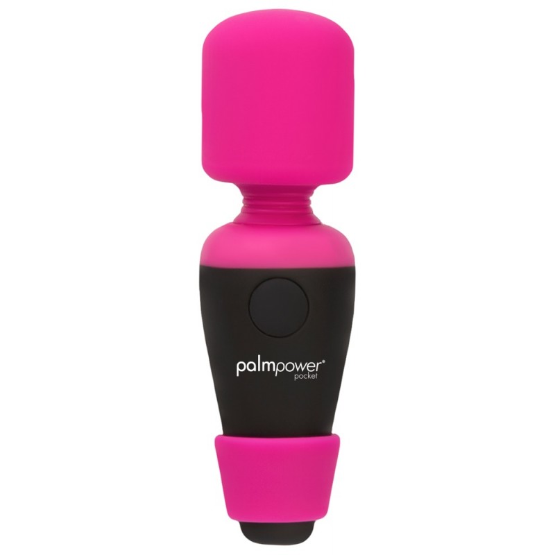 PalmPower Pocket Wand - akkus, mini masszírozó vibrátor (pink-fekete) 27521 termék bemutató kép