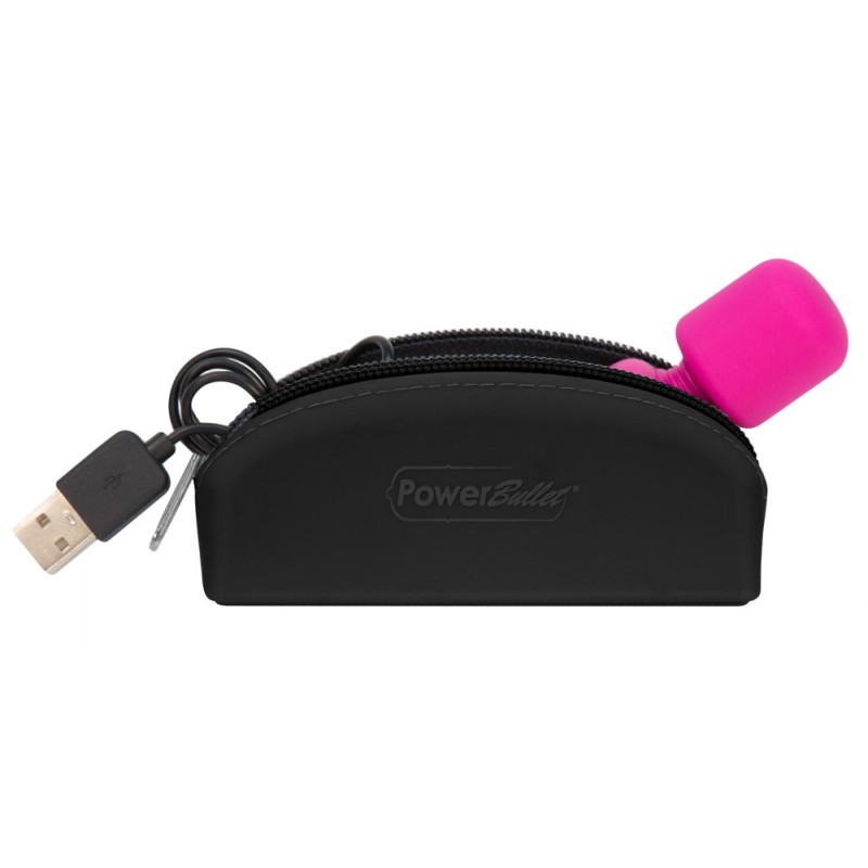 PalmPower Pocket Wand - mini masszírozó vibrátor (pink-fekete) 27522 termék bemutató kép