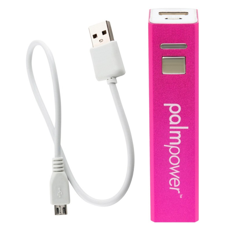 PalmPower Wand - USB-s masszírozó vibrátor powerbankkal (pink-szürke) 80796 termék bemutató kép