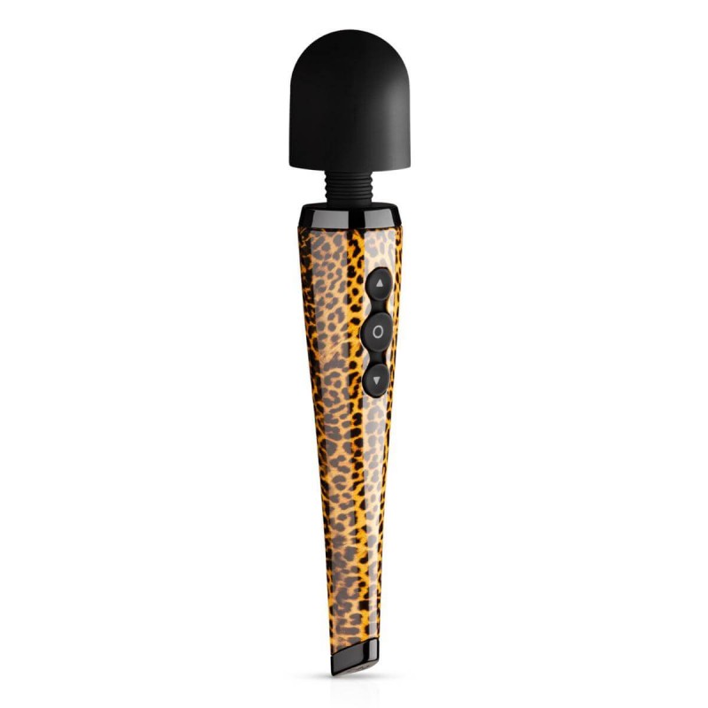 Panthra Shaka Wand - akkus, masszírozó vibrátor (leopárd-fekete) 58609 termék bemutató kép