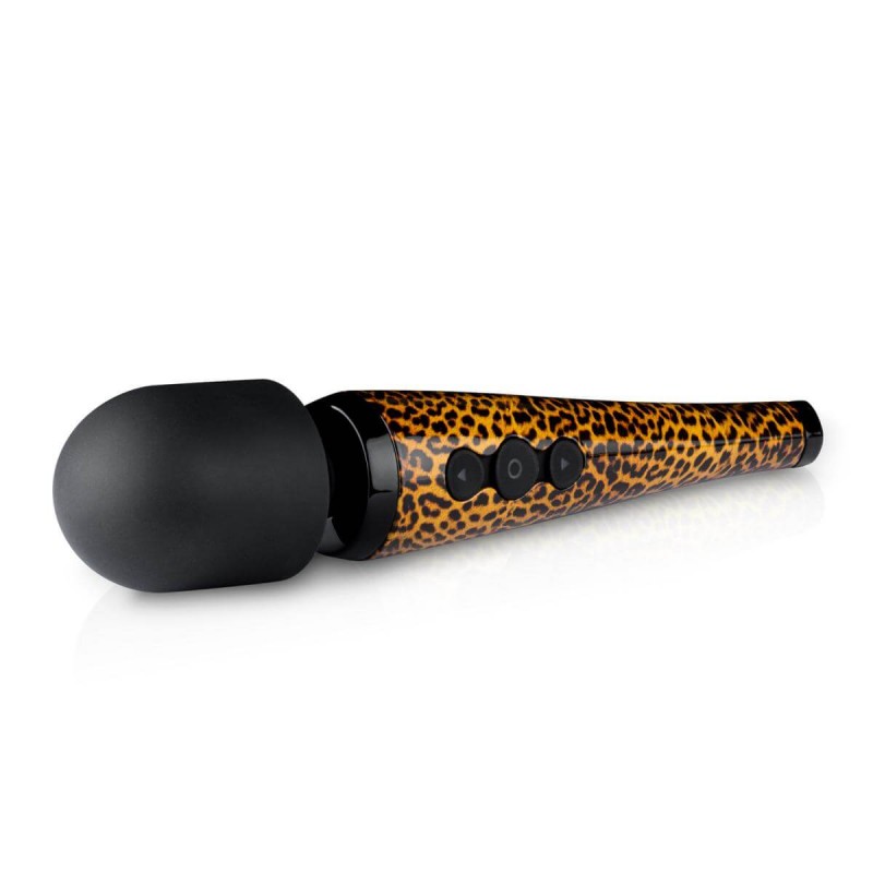 Panthra Shaka Wand - akkus, masszírozó vibrátor (leopárd-fekete) 41449 termék bemutató kép