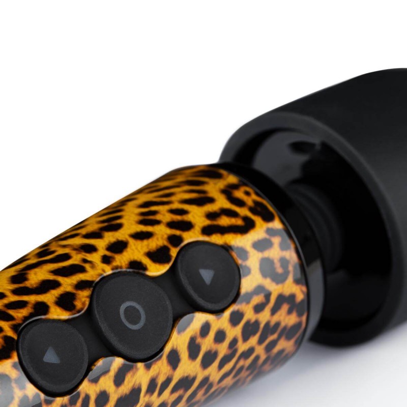 Panthra Shaka Wand - akkus, masszírozó vibrátor (leopárd-fekete) 58610 termék bemutató kép