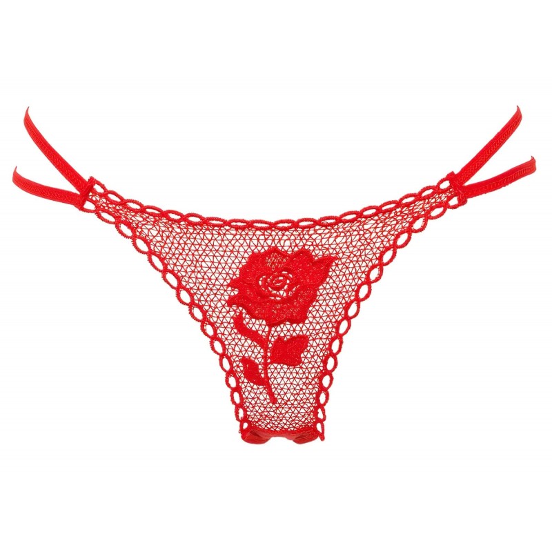 Panty Rose - piros rózsaszálba rejtett tanga (S-L) 153290 termék bemutató kép