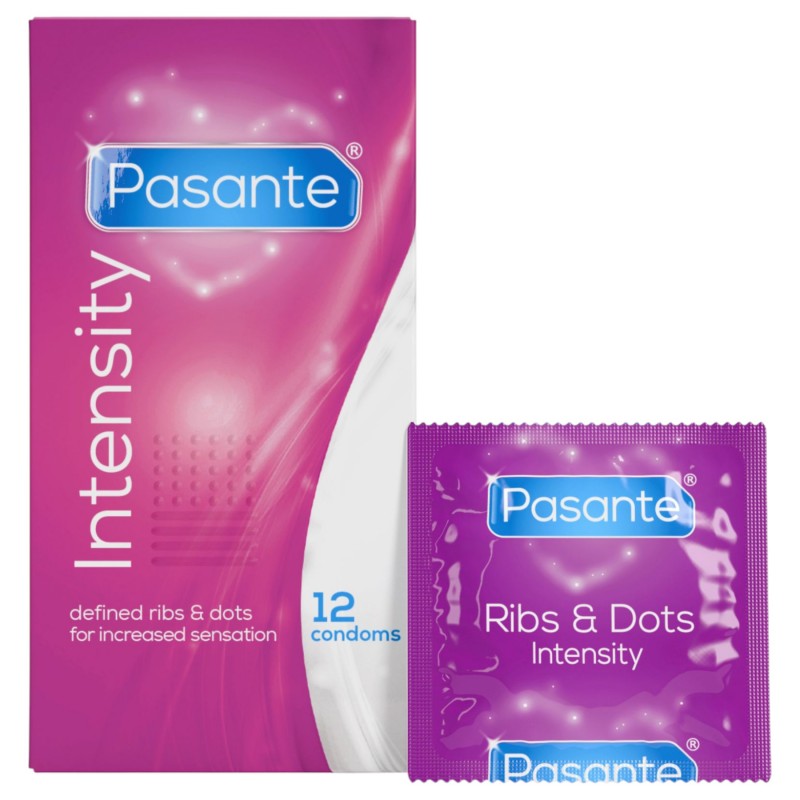 Pasante - bordázott, pontozott óvszer (12 db) 134392 termék bemutató kép
