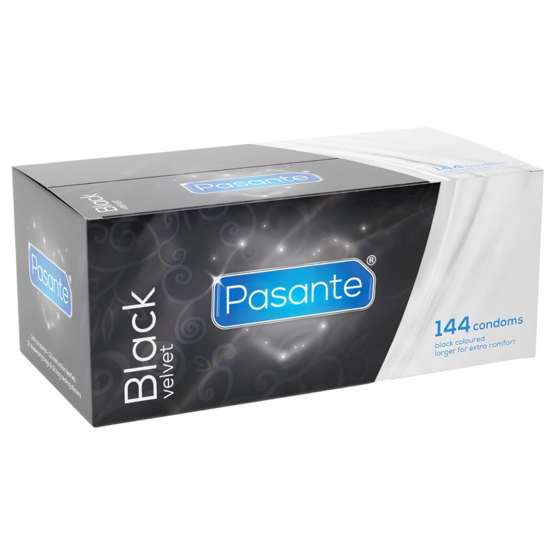 Pasante - fekete klasszikus latex óvszer nagy kiszerelésben (144 db) 164364 termék bemutató kép