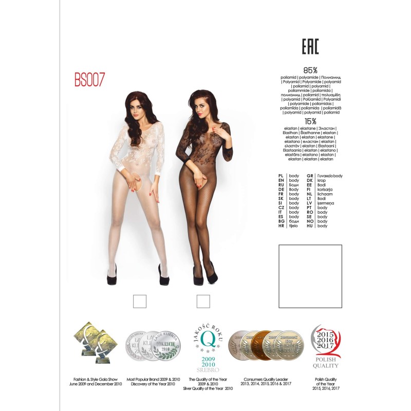 Passion BS007 - mintás necc overál (fehér) - S-L 58252 termék bemutató kép