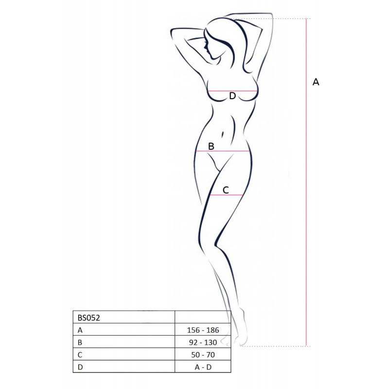 Passion BS052 - nyitott necc overál (piros) - S-L 58371 termék bemutató kép