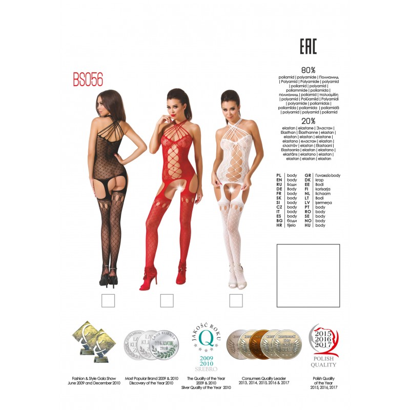 Passion BS056 - rácsos necc szett (piros) - S-L 38786 termék bemutató kép