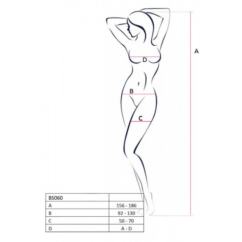 Passion BS060 - rombusz mintás necc szett (piros) - S-L 88431 termék bemutató kép