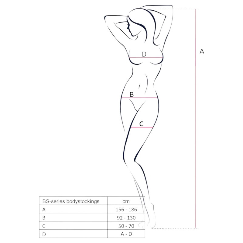 Passion BS077 - hosszúujjú hálós overál (fekete) - S-L 98755 termék bemutató kép