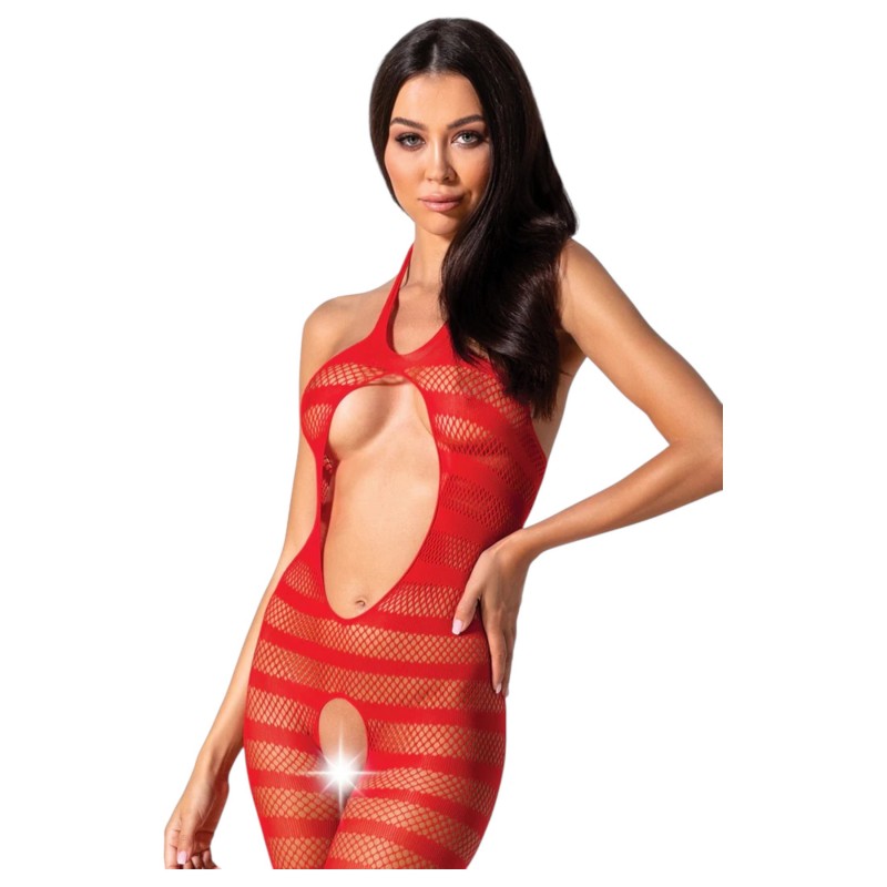 Passion BS081 - nyakpántos capri overál - piros (S-L) 115556 termék bemutató kép