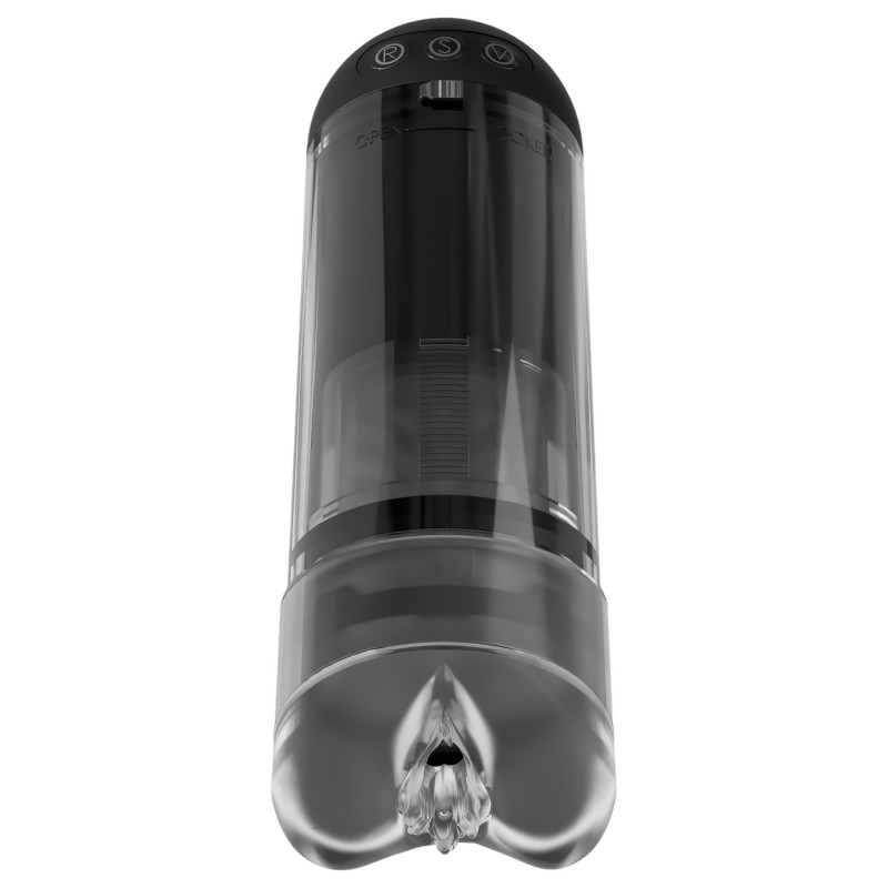 PDX Elite Extender Pro - akkus, szívó-rezgő maszturbátor (fekete) 156119 termék bemutató kép