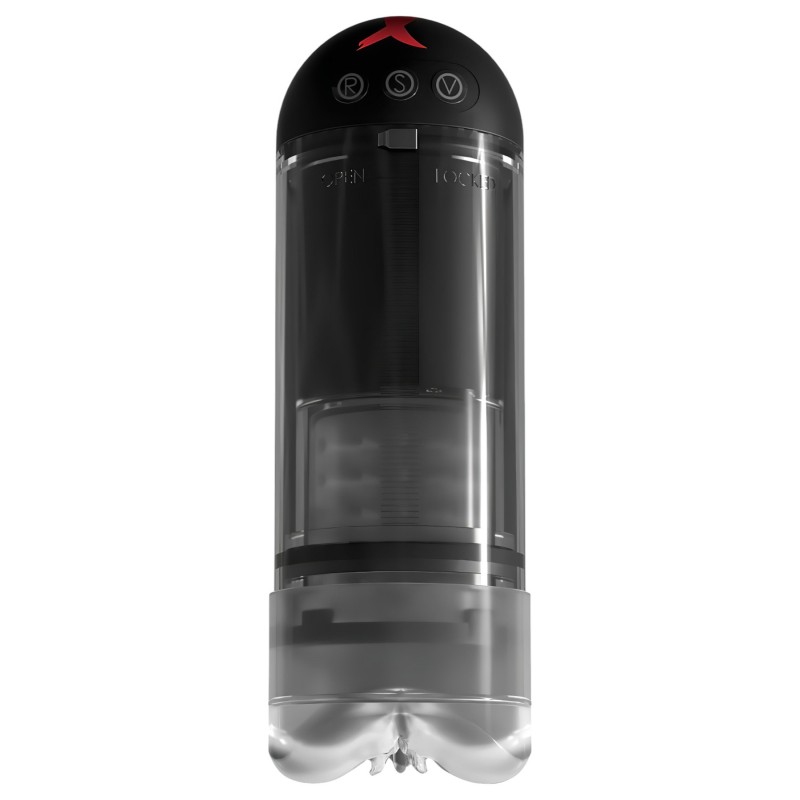 PDX Elite Extender Pro - akkus, szívó-rezgő maszturbátor (fekete) 156120 termék bemutató kép