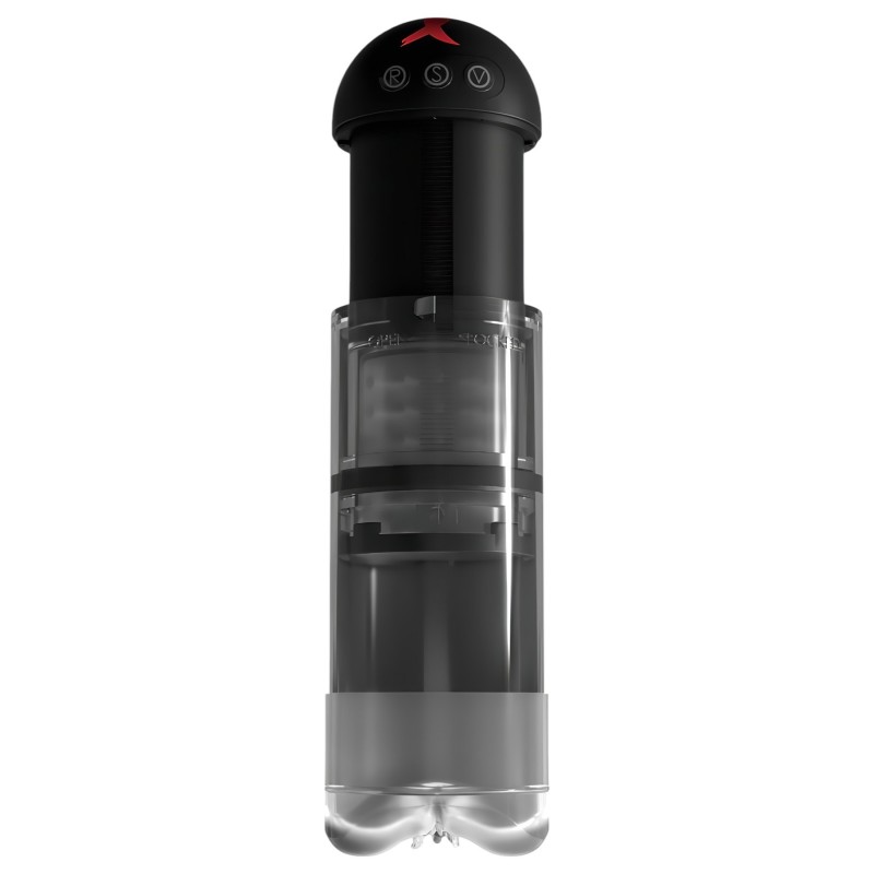 PDX Elite Extender Pro - akkus, szívó-rezgő maszturbátor (fekete) 156121 termék bemutató kép