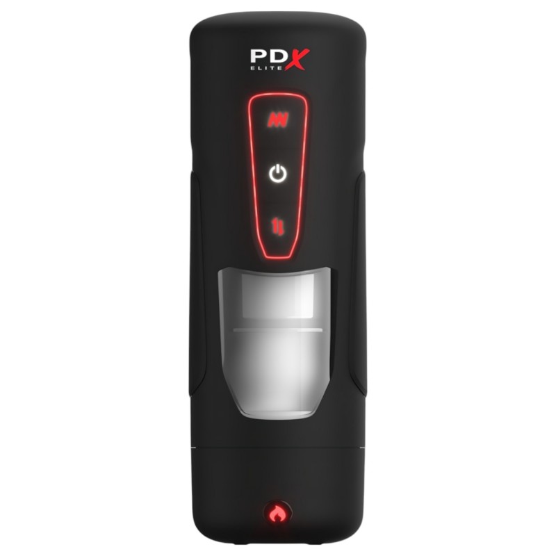 PDX Elite Milk Me Hotter - melegítő maszturbátor férfiaknak (fekete) 155044 termék bemutató kép
