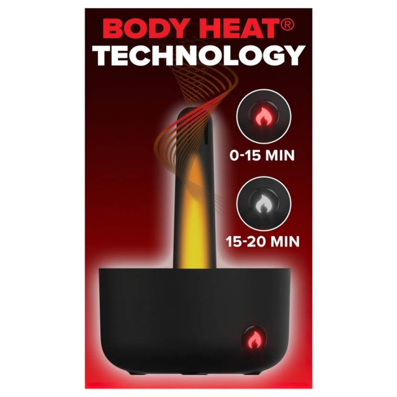 PDX Elite Milk Me Hotter - melegítő maszturbátor (fekete) 99631 termék bemutató kép